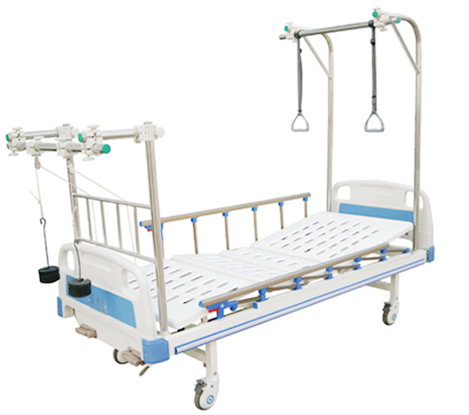 Q2 ABS Punching 2 Cranks Orthopedic Traction bed