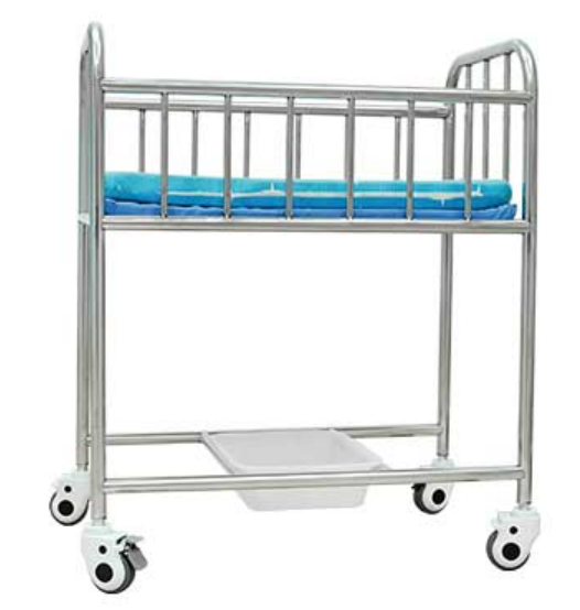 YE5 Stainless steel baby bed (trolley)