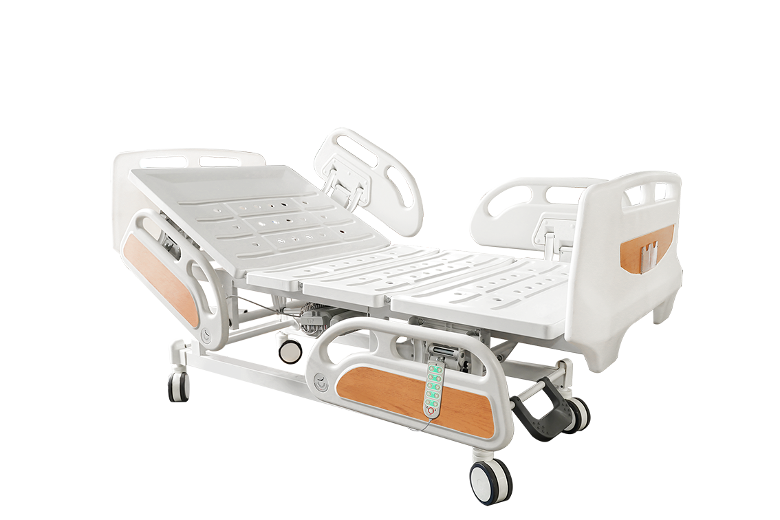 B1 5 Functions Electric hospital bed (central control brake, four small guardrail)