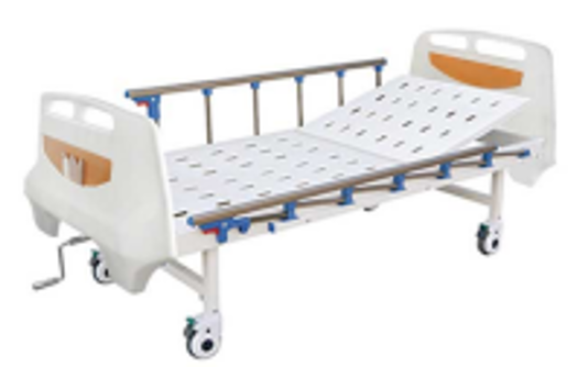 B11 ABS Stamping forming platform Single Crank hospital bed ( Wheel with brake,6-staff)