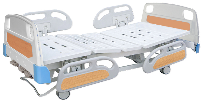 C4 ABS Stamping forming platform 3 Crank hospital bed (central control brake, four small guardrail)