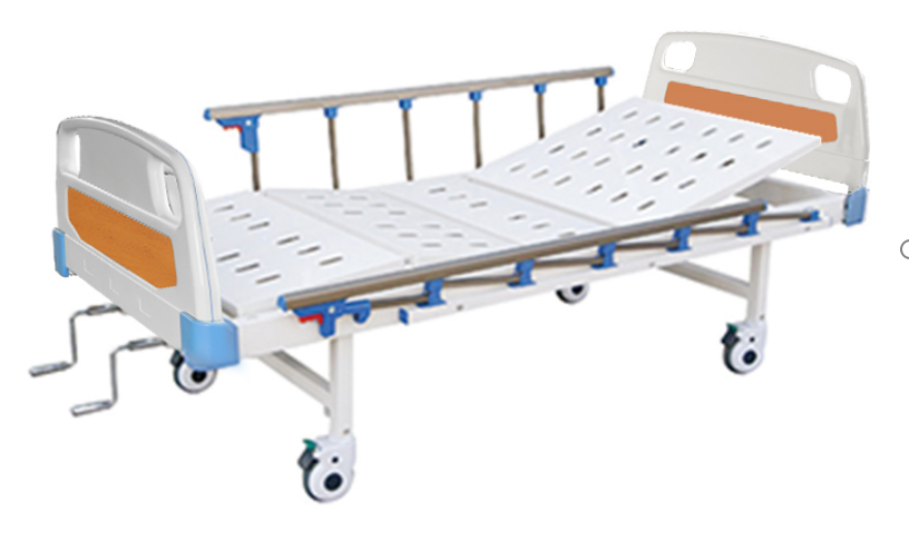 C10 ABS Stamping forming platform 2 Crank hospital bed (wheel with brake, 6-staff ,Electroplated handle)