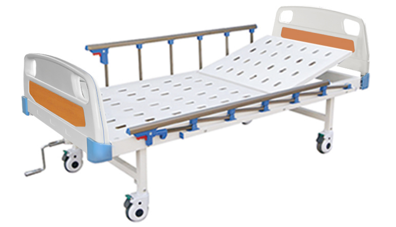 C13 ABS Stamping forming platform single Crank hospital bed (wheel with brake, 6-staff)