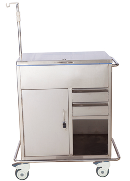 YYC-2 All stainless steel first aid cart (half seal)