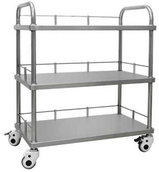 YYC-7 Stainless three-layer steel instrument cart