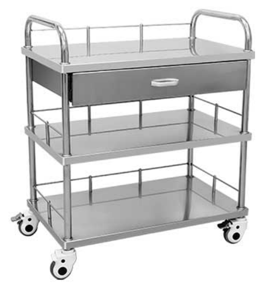 YYC-11 All stainless steel three-tier treatment trolley
