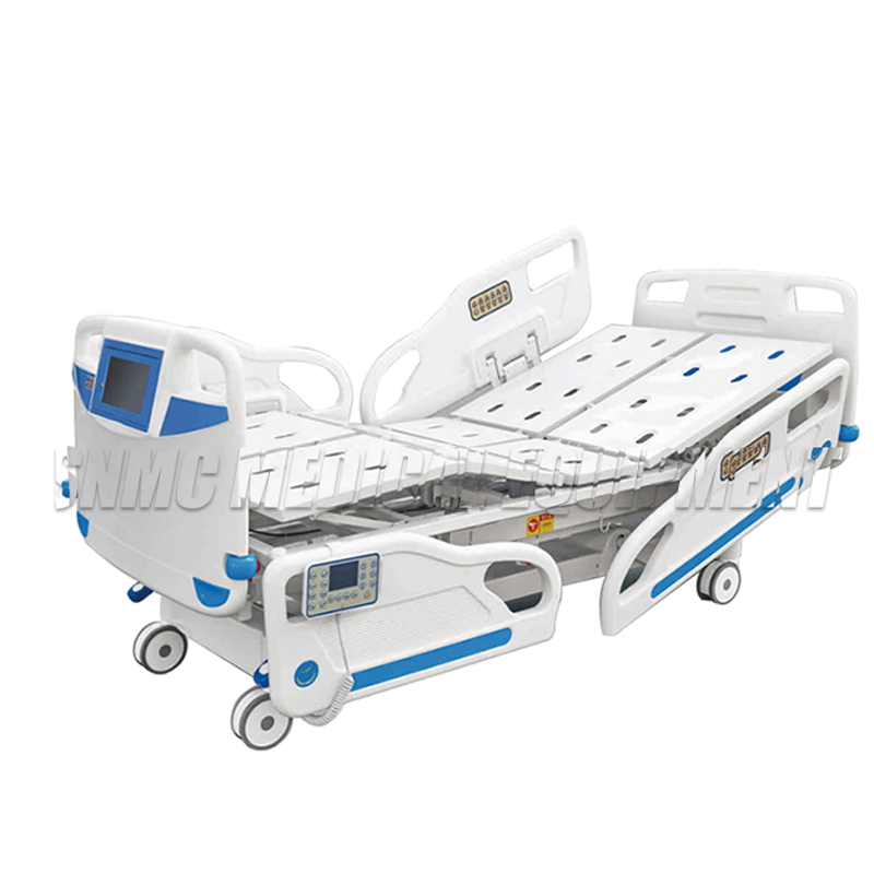 Hospital bed electric remote control with five adjustable options, movable with handbrake