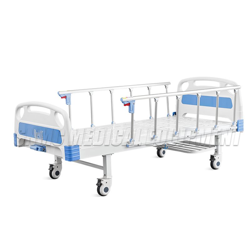 Hospital bed with protective aluminum alloy side protection and detachable bed support